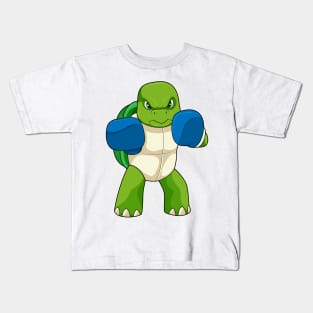 Turtle as Boxer with Boxing gloves Kids T-Shirt